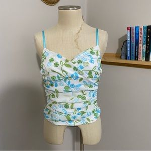 Vintage Y2K floral mesh blouse tank top size medium woman’s